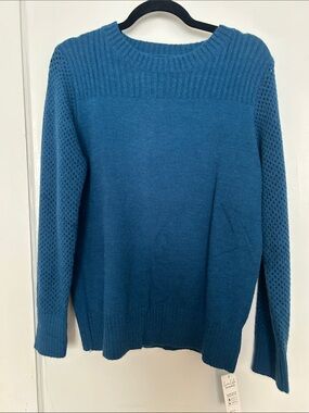 CUPSHE Women’s Teal Crewneck Knit Sweater